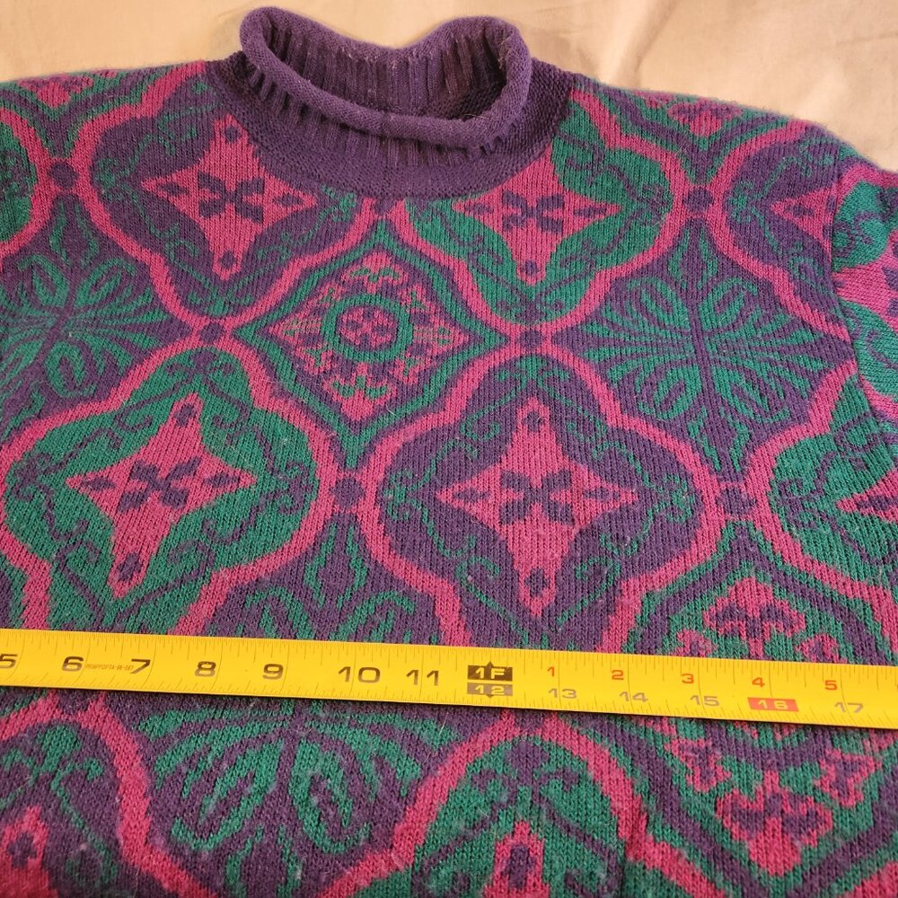 Mcnaughton Wear Petites Womens 90s Pullover Sweater Shoulder Pads Purple ReadDsc - Picture 9 of 11